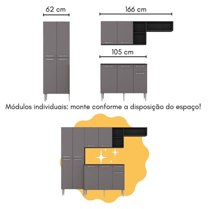 armario-de-cozinha-compacta-com-bancada-americana-pequim-multimoveis-mp2204-preto-lacca-fume
