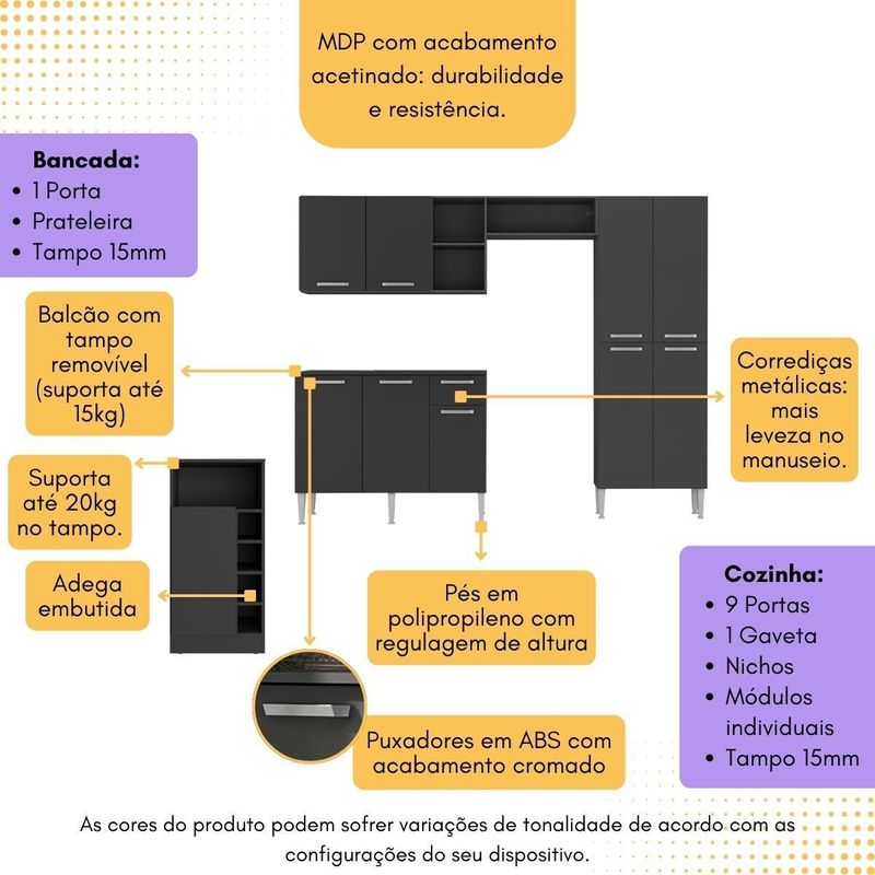 armario-de-cozinha-com-mesa-gourmet-pequim-multimoveis-mp2205-preto