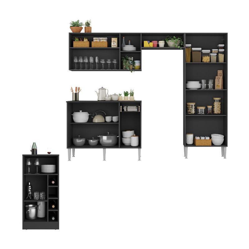 armario-de-cozinha-com-mesa-gourmet-pequim-multimoveis-mp2205-preto
