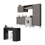 armario-de-cozinha-com-mesa-gourmet-pequim-multimoveis-mp2205-preto-lacca-fume