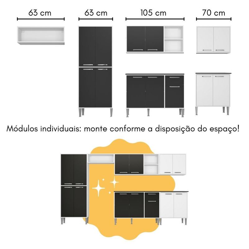 armario-de-cozinha-modulado-com-bancada-americana-Xangai-multimoveis-mp2206-branco-preto