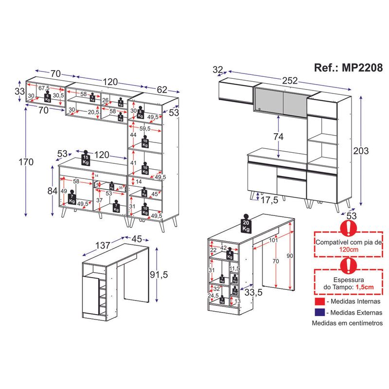 cozinha-modulada-com-bancada-americana-veneza-multimoveis-mp2208-preto-dourado
