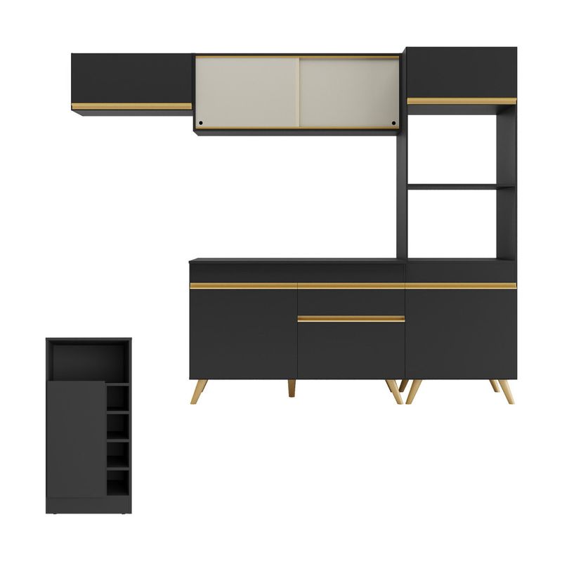 cozinha-modulada-com-bancada-americana-veneza-multimoveis-mp2208-preto-dourado
