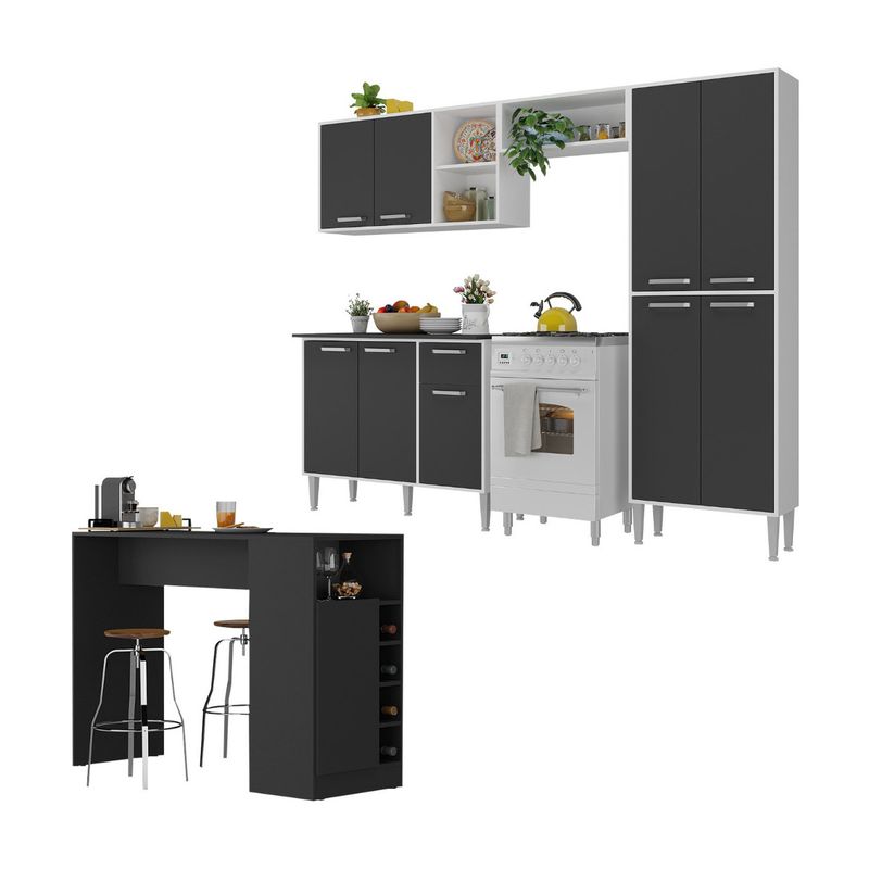 armario-de-cozinha-com-bancada-americana-Xangai-multimoveis-mp2203-branco-preto