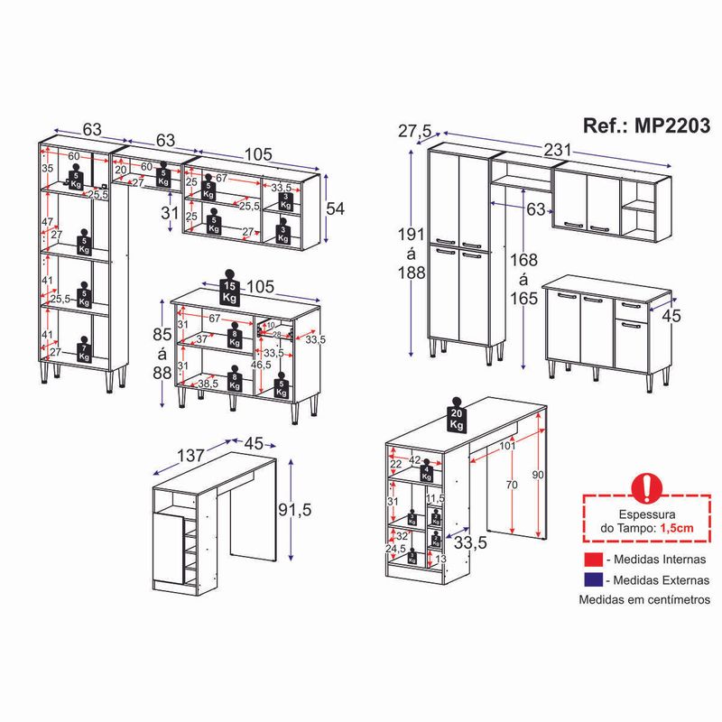 armario-de-cozinha-com-bancada-americana-Xangai-multimoveis-mp2203-branco-preto