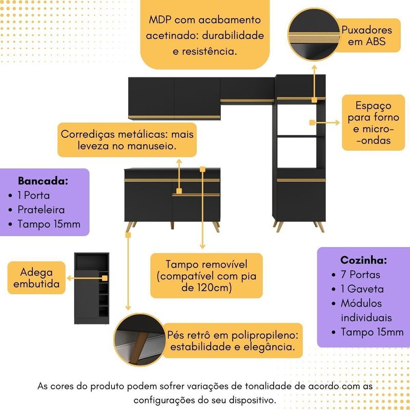 armario-de-cozinha-compacta-com-mesa-bancada-veneza-multimoveis-mp2210-preto-dourado