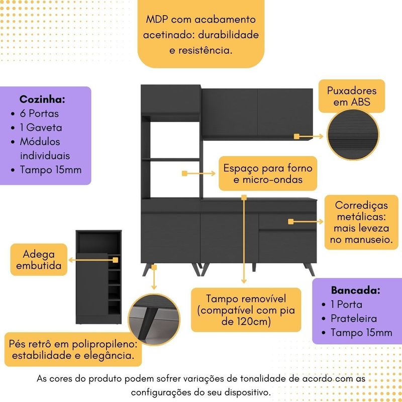 cozinha-compacta-com-bancada-americana-mesa-veneza-multimoveis-mp2211-preto
