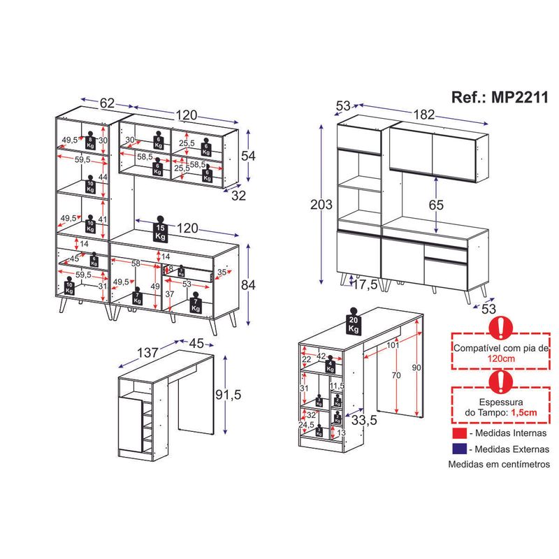 cozinha-compacta-com-bancada-americana-mesa-veneza-multimoveis-mp2211-branco-preto