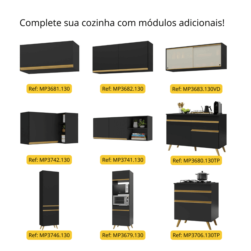 armario-de-cozinha-com-bancada-mesa-gourmet-veneza-multimoveis-mp2174-preto-dourado