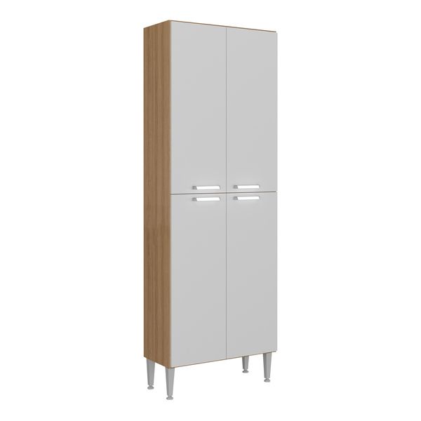 Paneleiro com 4 Portas Paris Multimóveis MP2185 Rustic/Branco