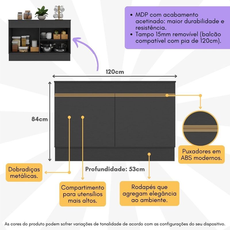 balcao-cozinha-gabinete-pia-120cm-2-portas-com-rodape-veneza-multimoveis-mp2239-preto-dourado