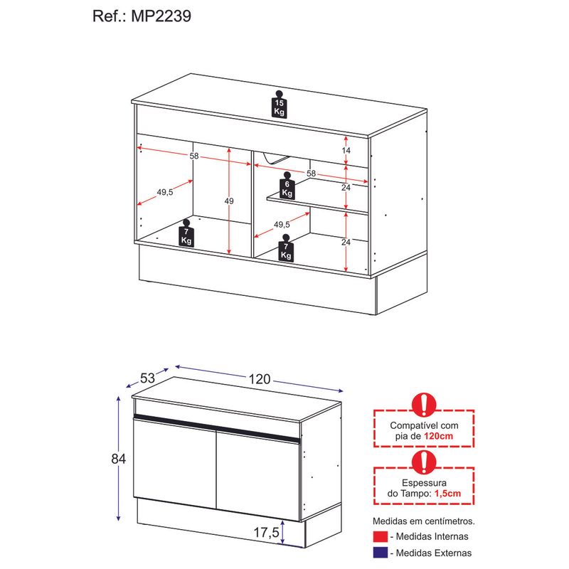 balcao-cozinha-gabinete-pia-120cm-2-portas-com-rodape-veneza-multimoveis-mp2239-preto-dourado