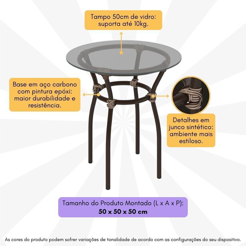 mesa-de-centro-jardim-area-de-lazer-50cm-vidro-e-aco-com-junco-sintetico-multimoveis-cr8004-cafe-mesclado