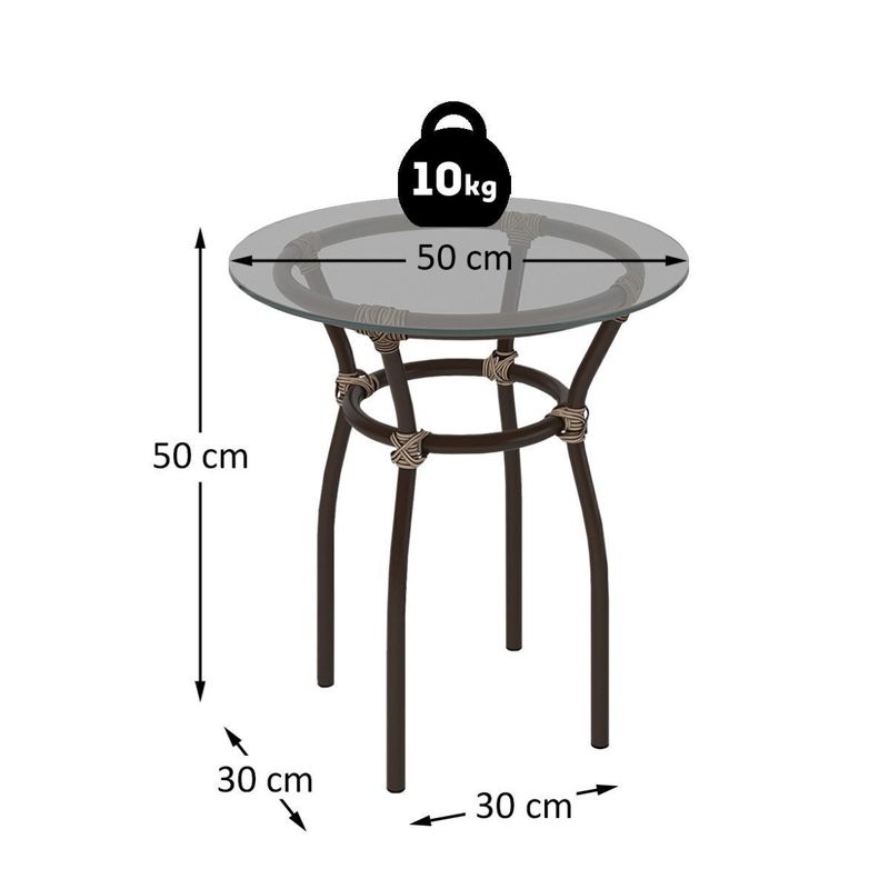 mesa-de-centro-jardim-area-de-lazer-50cm-vidro-e-aco-com-junco-sintetico-multimoveis-cr8004-cafe-mesclado