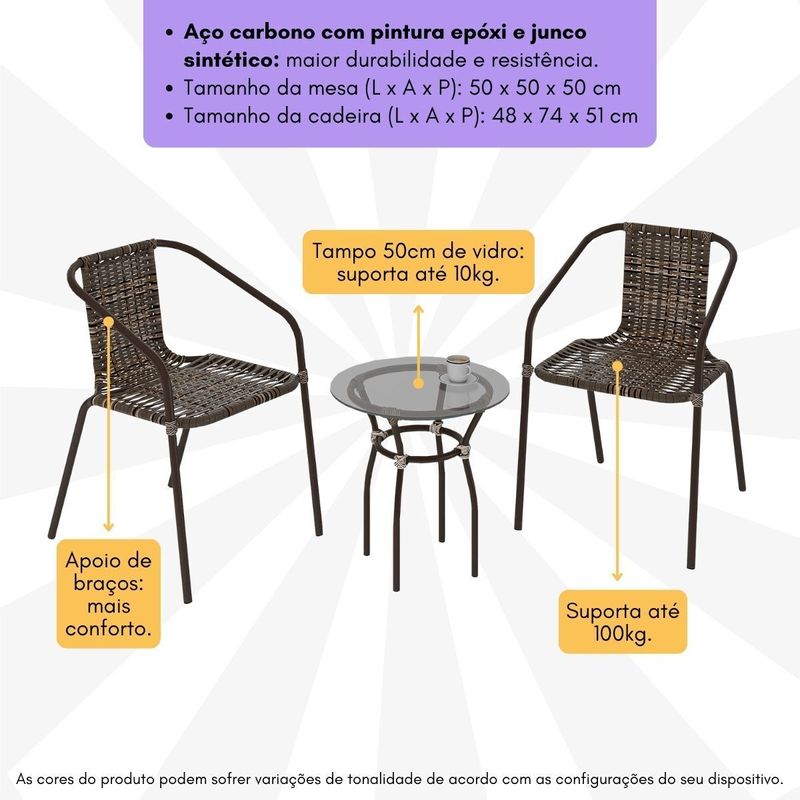 conjunto-para-jardim-com-mesa-de-centro-vidro-50cm-e-2-cadeiras-junco-sintetico-multimoveis-cr8007-cafe-mesclado