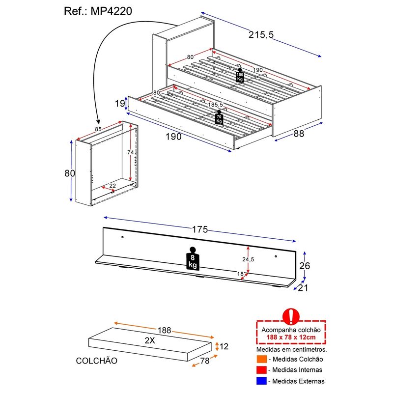 conjunto-quarto-bicama-com-colchao-e-bau-prateleira-175cm-multimoveis-mp4220-branco