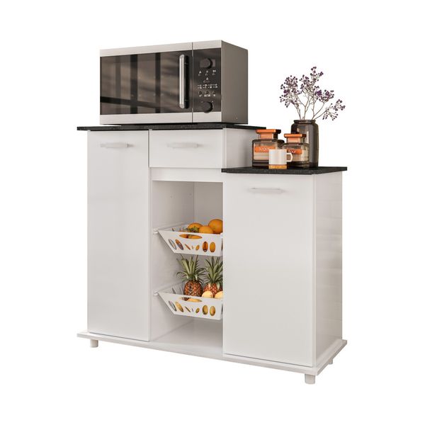 Balcão Cozinha 104cm com Fruteira Multimóveis CR20269 Branco