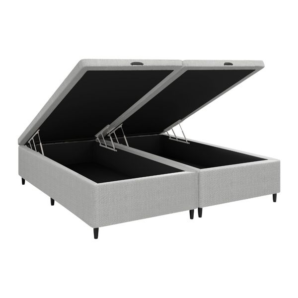 Base Cama Box Baú Queen para Colchão 158x188cm Multimóveis CR35238 Cinza
