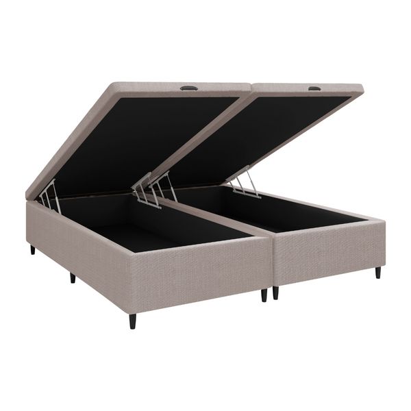 Base Cama Box Baú Queen para Colchão 158x188cm Multimóveis CR35238 Bege