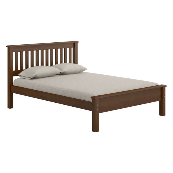 Cama de Casal Madeira Maciça para Colchão 188 x 138cm Multimóveis CR35240 Castanho