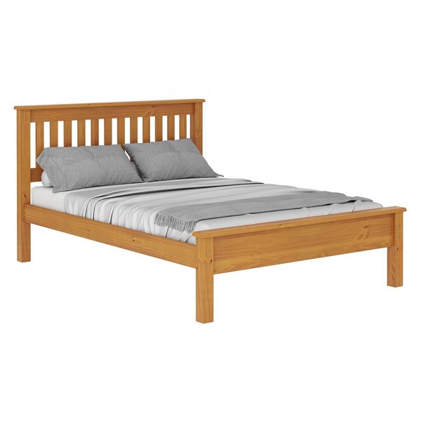 Cama de Casal Madeira Maciça para Colchão 188 x 138cm Multimóveis CR35240 Mel