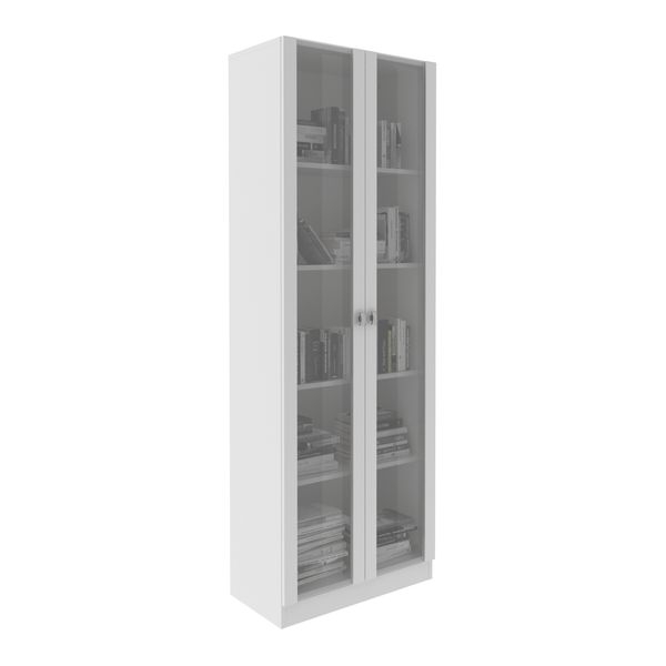 Armário Estante com 2 Portas de Vidro Multimóveis CR25069 Branco