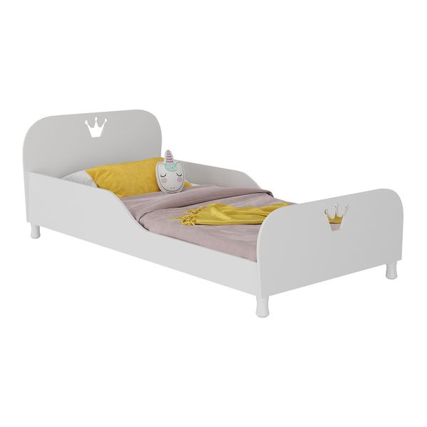 Cama Solteiro para colchão 88x188cm 100% MDF Majestade Multimóveis BB2320 Branco