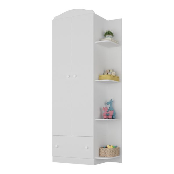 Guarda-Roupas Infantil Flex 2 Portas 1 Gaveta Jujuba Multimóveis BB2660 Branco/Colorido