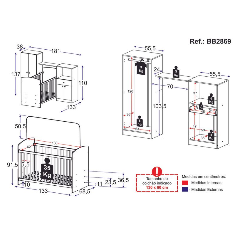 quarto-infantil-completo-com-berco-e-armarios-gominha-multimoveis-bb2869-branco