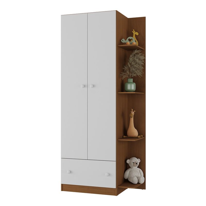 guarda-roupas-infantil-2-portas-e-1-gaveta-doce-de-leite-multimoveis-mp4236-madeirado-branco