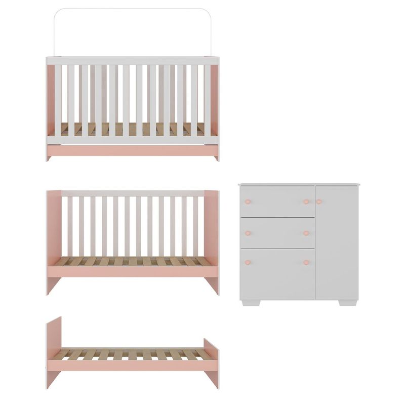 quarto-infantil-com-berco-3-em-1-e-comoda-algodao-doce-multimoveis-mp4249-branco-rosa