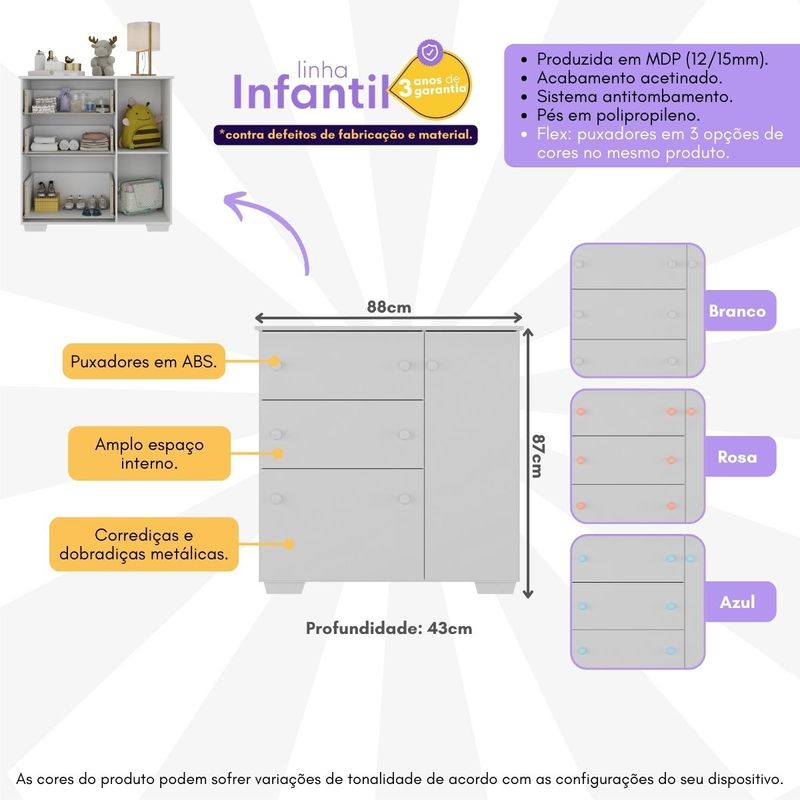 comoda-infantil-com-1-porta-e-3-gavetas-flex-algodao-doce-multimoveis-mp4246-branco