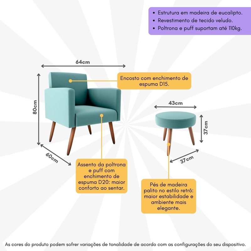 kit-com-2-poltronas-decorativas-64cm-e-puff-retro-tecido-veludo-multimoveis-cr45270-verde-menta