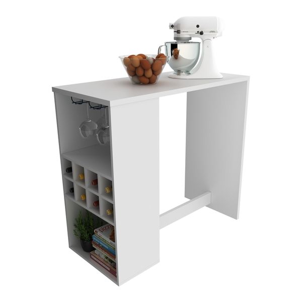 Bancada para Cozinha 110cm com Adega e Porta-taças Multimóveis CR20342 Branco