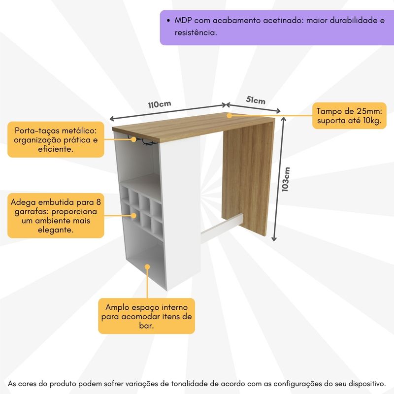 bancada-para-cozinha-110cm-com-adega-e-porta-tacas-multimoveis-cr20342-branco-amendoa