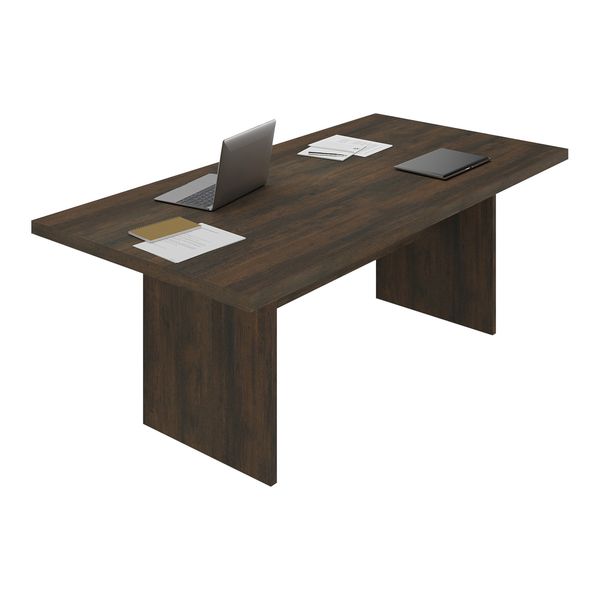 Mesa de Escritório 200cm para Reunião com Tampo 30mm Multimóveis CR25281 Rústico