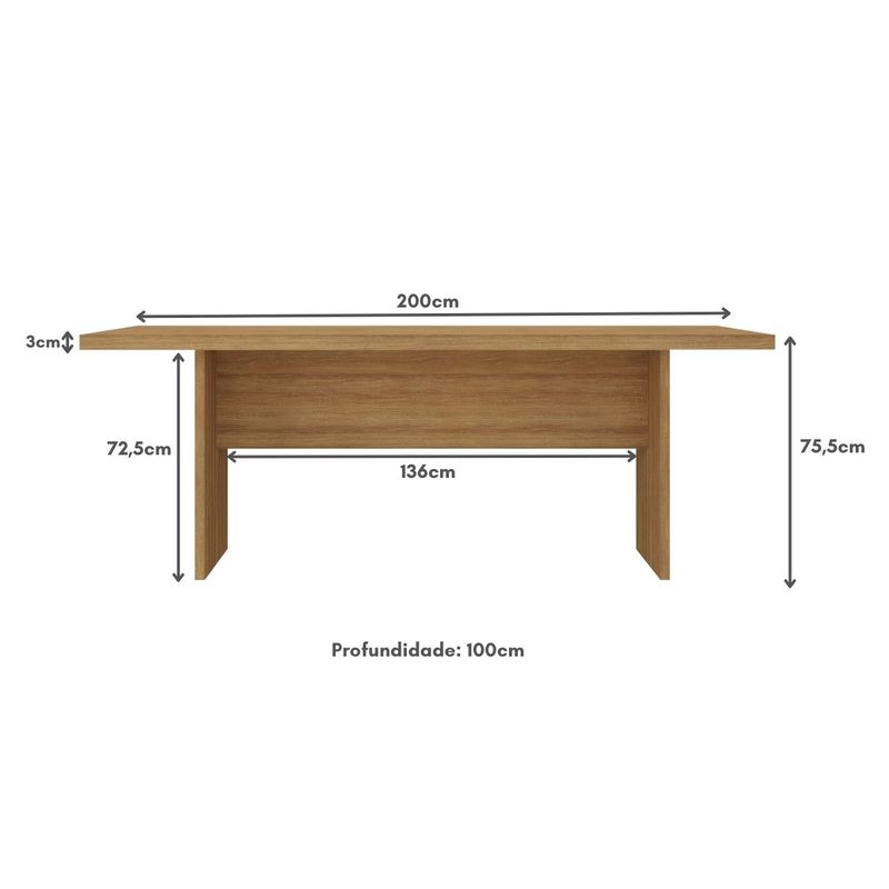 mesa-de-escritorio-200cm-para-reuniao-com-tampo-30mm-multimoveis-cr25281-amendoa