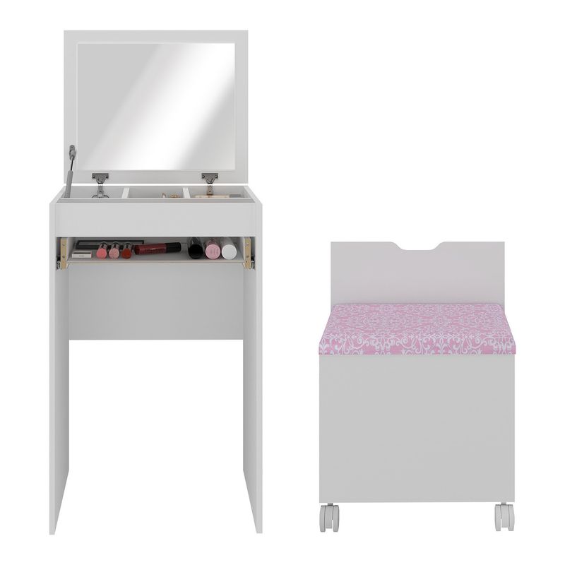 penteadeira-54cm-com-espelho-1-gaveta-1-porta-basculante-e-puff-multimoveis-cr35251-branco-rosa