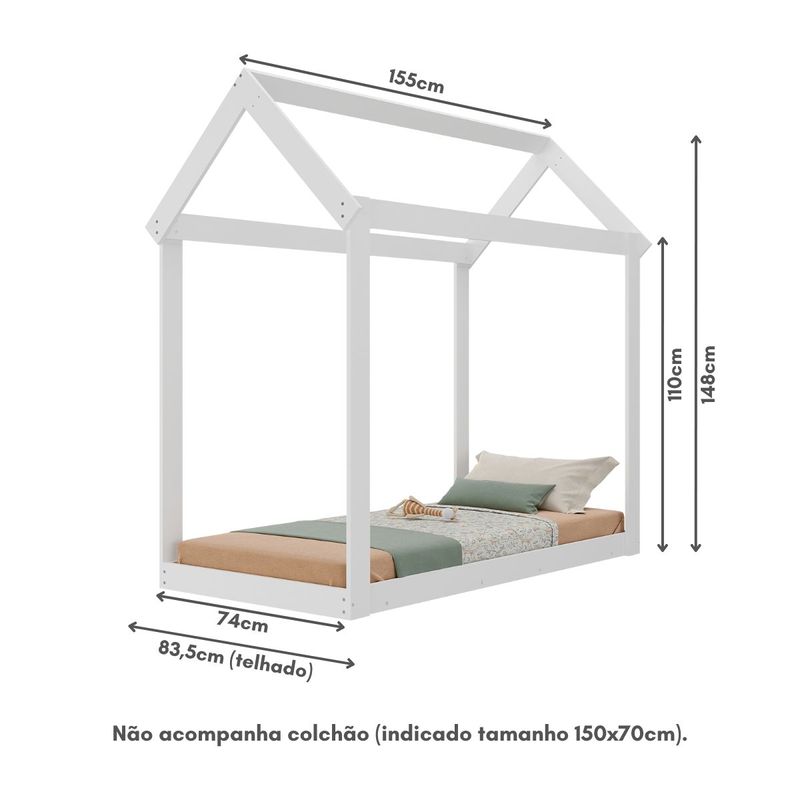 cama-montessoriana-Infantil-bambole-para-colchao-150x70cm-multimoveis-ex4010-branco