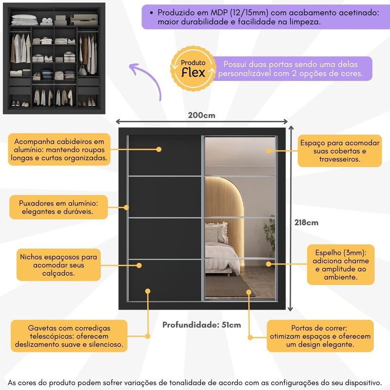 guarda-roupas-casal-com-espelho-2-portas-de-correr-4-gavetas-chicago-multimoveis-mp4269-preto