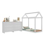 cama-infantil-montessoriana-para-colchao-150-x-70cm-com-comoda-bambole-multimoveis-mX4287-branco