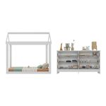 cama-infantil-montessoriana-para-colchao-150-x-70cm-com-comoda-bambole-multimoveis-mX4287-branco