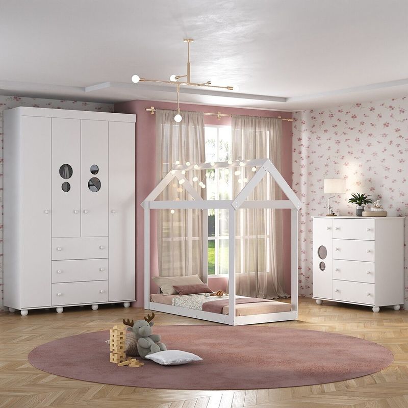 quarto-infantil-com-cama-montessoriana-pimpolho-multimoveis-mx4269-branco