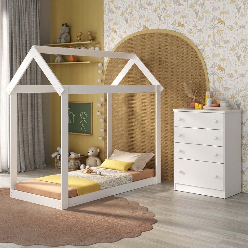 quarto-infantil-com-cama-montessoriana-e-comoda-flex-joao-e-maria-multimoveis-mx4273-branco