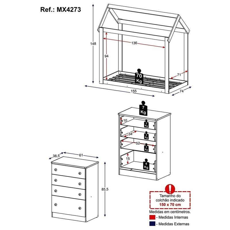 quarto-infantil-com-cama-montessoriana-e-comoda-flex-joao-e-maria-multimoveis-mx4273-branco