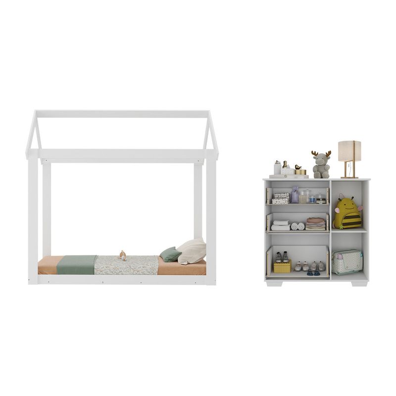 quarto-infantil-cama-montessoriana-colchao-comoda-flex-algodao-doce-multimoveis-mx4278-branco