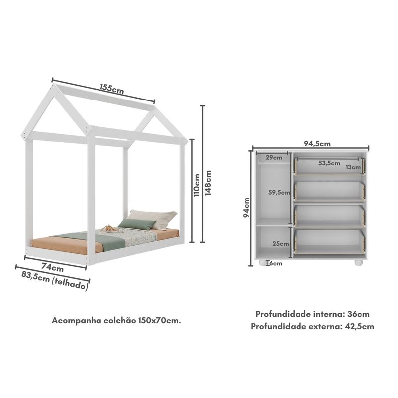 cama-infantil-montessoriana-com-colchao-incluso-e-comoda-pimpolho-multimoveis-mx4282-branco