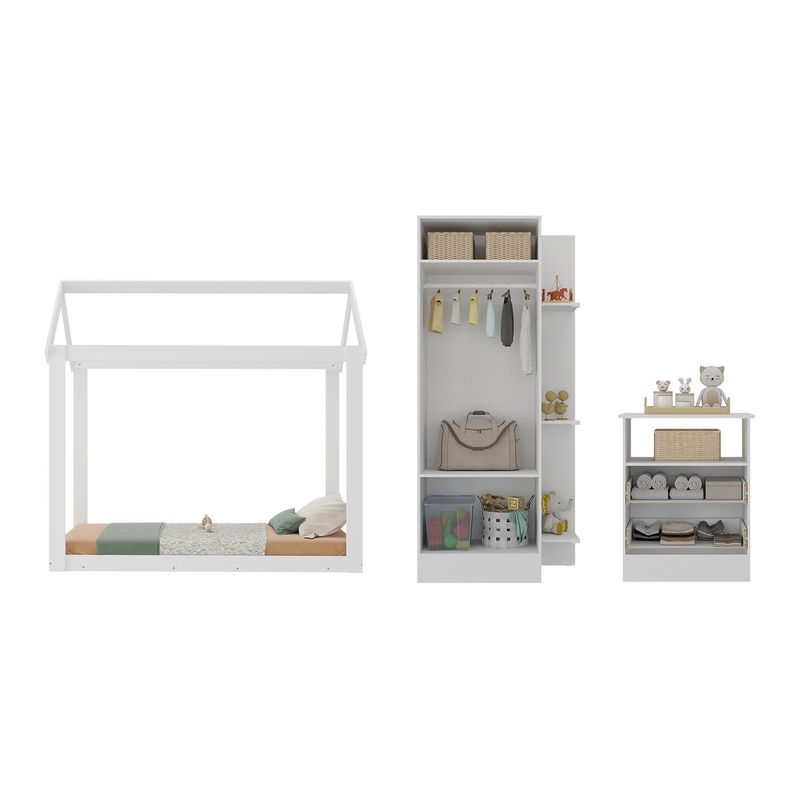 quarto-infantil-com-cama-montessoriana-encanto-multimoveis-mx4283-branco