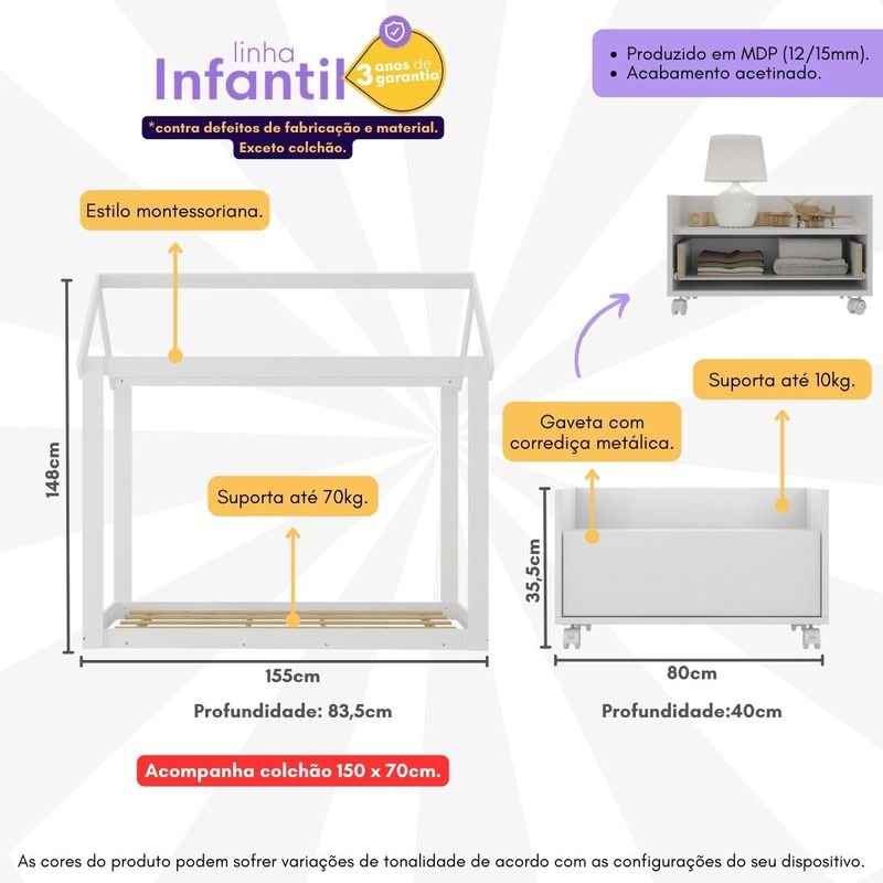 cama-infantil-montessoriana-com-colchao-incluso-e-mesa-de-cabeceira-bambole-multimoveis-mx4286-branco