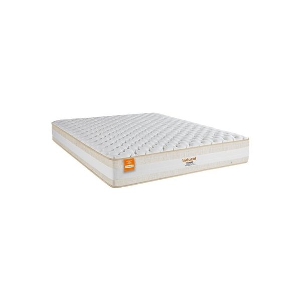 Colchão King Denver 193x203 Molas Ensacadas com Ultrasoft Foam Inducol CR443E Branco/Bege